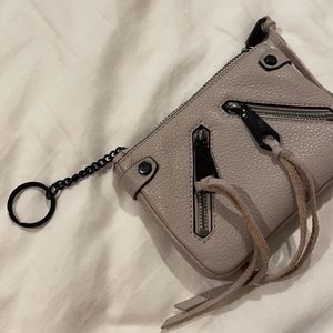 Rebecca minkoff gray leather pouch key